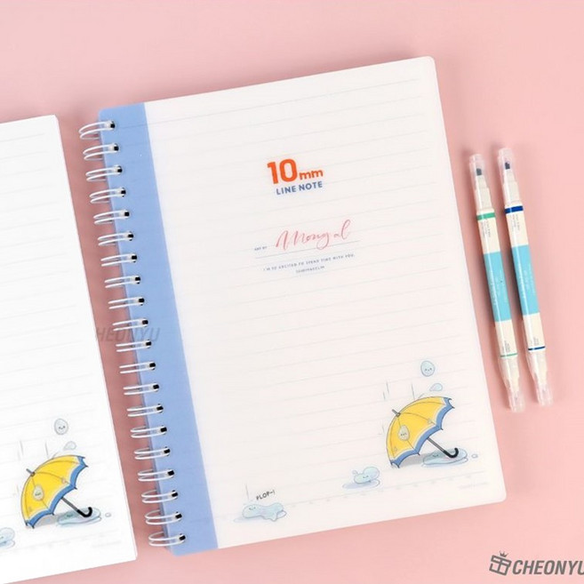 중학생 노트 스프링 PP 유선노트 라인 줄공책 10mm 120매 고등학생 대학생 랜덤