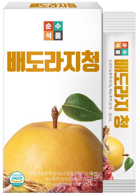 순수식품 배도라지청 스틱, 10ml, 30개