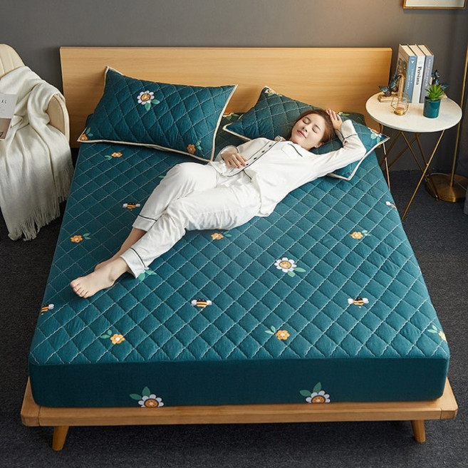 극세사겨울이불 슈퍼 방수 침대 커버 퀼트 매트리스 공기 침투성 토퍼 퀸 킹 사이즈 더블 베개 없음, 07 Pillowcase 48x74cmx2, [07] Style 12