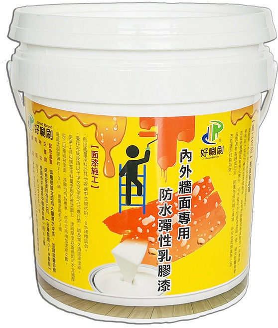 好唰唰 【內外牆專用】 防水彈性乳膠漆, 是百合白, 1個, 6L