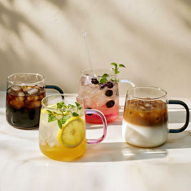 샤르망 홈카페 투명 내열유리컵, 4개