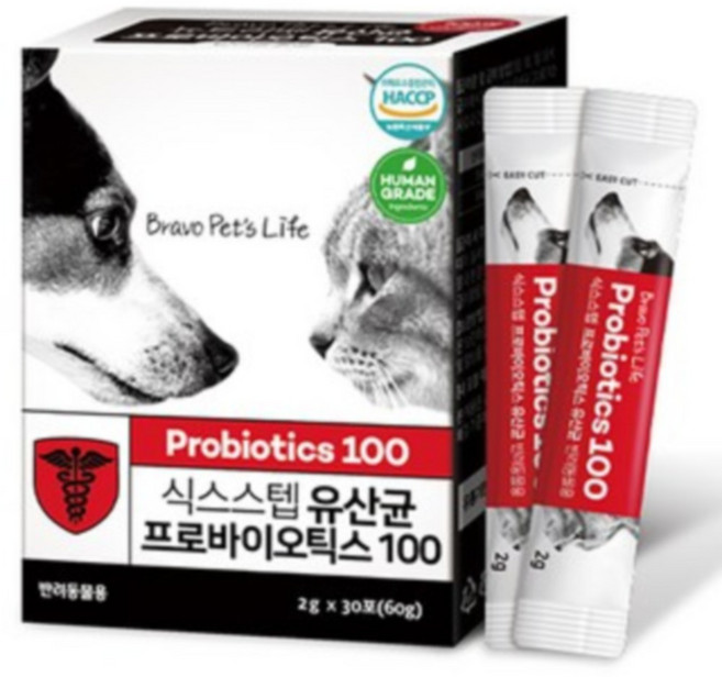 식스스텝 100억 프로바이오틱스 유산균 강아지 고양이 겸용 30p, 장건강/유산균, 1개