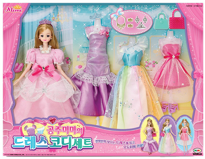 [미미월드] 공주미미의 드레스코디 세트, 1개, 상세 설명 참조