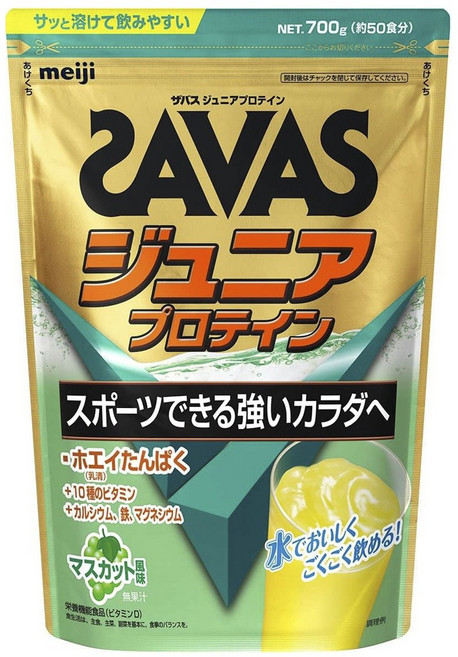 meiji 明治 SAVAS Junior Protein 100孩童蛋白粉 麝香葡萄口味, 1包, 700g