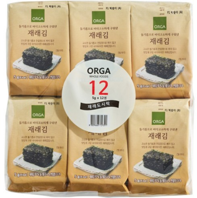 올가홀푸드 들기름으로 바삭구운 재래김 12p, 60g, 1개