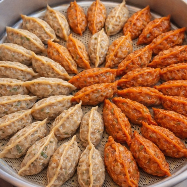 [우아한만두] 청주 인기맛집 얇은피 속이 꽉 찬 만두 3종세트 (고기+김치+폭탄 매운맛), 1세트