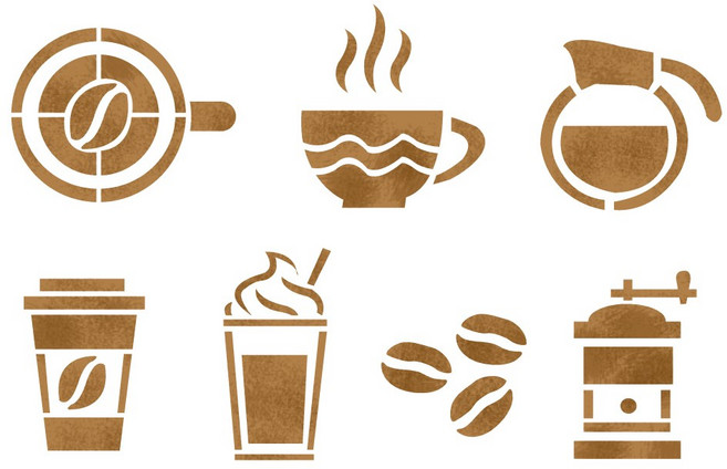 대문닷컴 [대문닷컴]스텐실도안(ST-3212)(ST-6064)커피모음, 1개