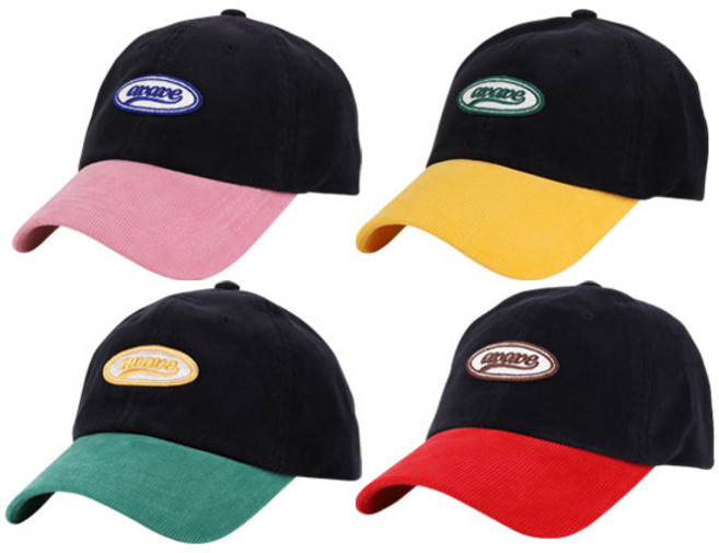 [어베이브] 코듀로이 배색 볼캡 골덴 방한 골프모자, 옐로우, 1개