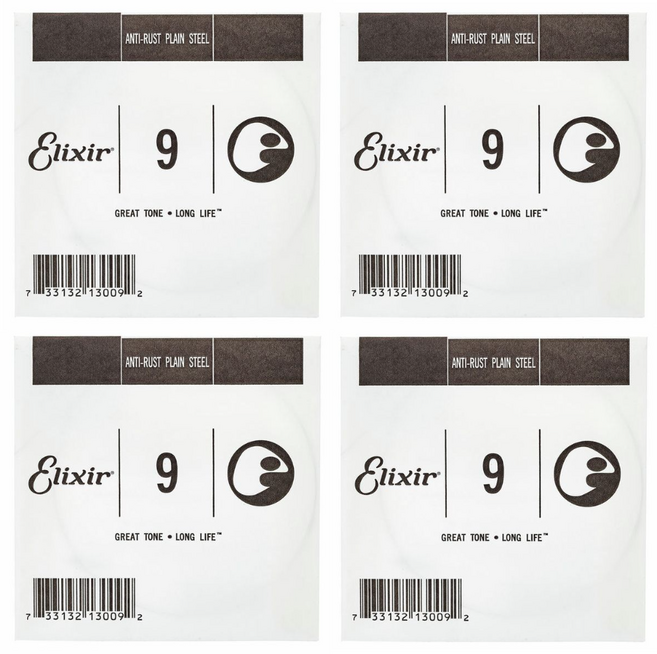 엘릭서 낱선 1번줄 통기타 일렉 겸용 기타줄, 4개, 009