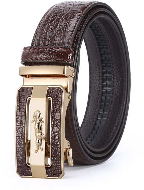 악어 남성 벨트 비즈니스 자동 버클 벨트 하이엔드 소가죽 벨트