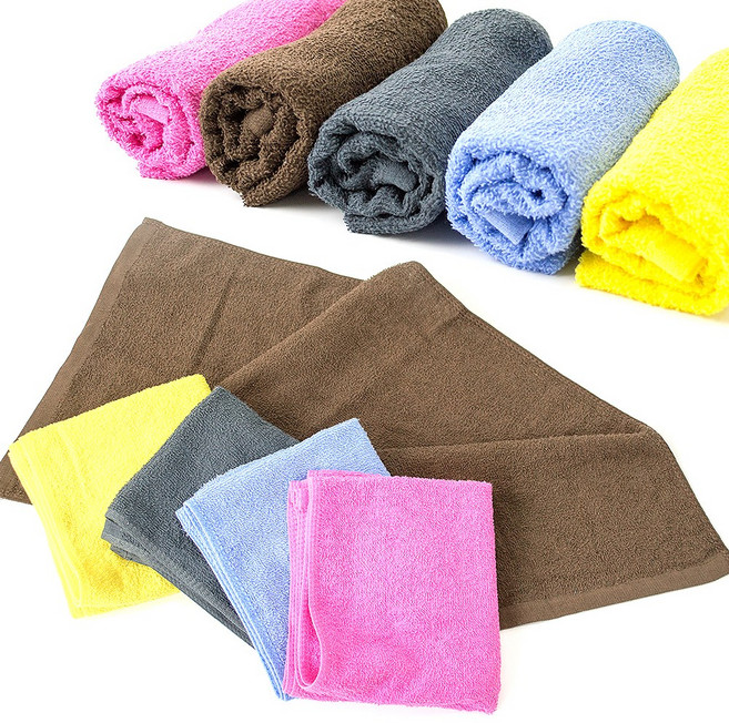 오브로 미용 업소용 얇은 타올 55g 수건 피부관리실 마사지 헬스장 땀수건, 분홍, 5개