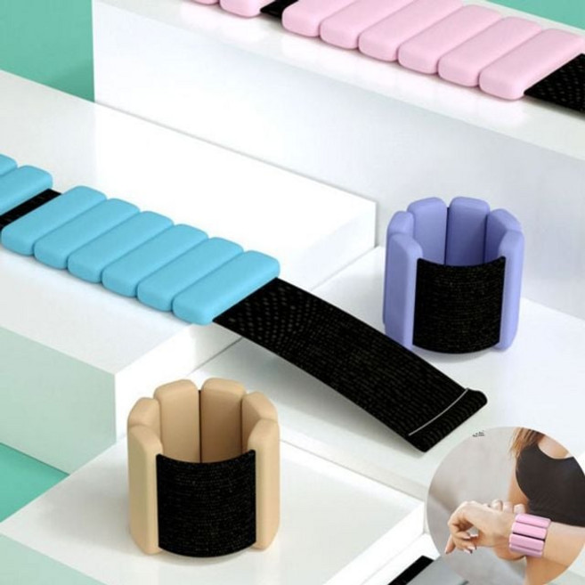 샤인빈 실리콘중량밴드 디자인 컬러풀 운동팔찌 rmm*639yz, 색상:2파운드_레드, 1개