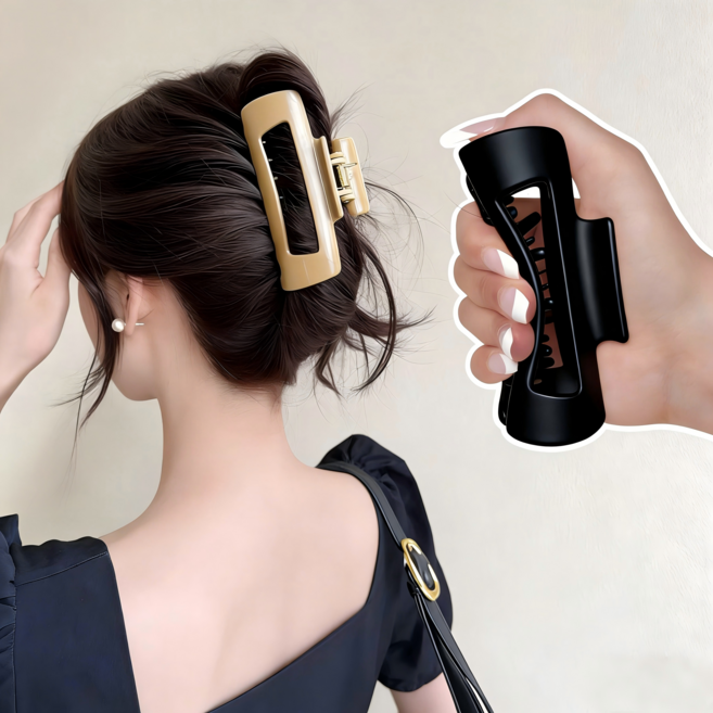 Skansol 머리 다친방지 실리콘 말랑 머리핀, 브라운+블랙