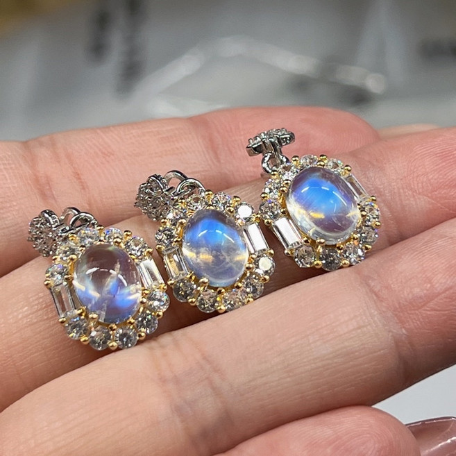 印度月光石925銀飾品 戒指 吊墜 耳針款式