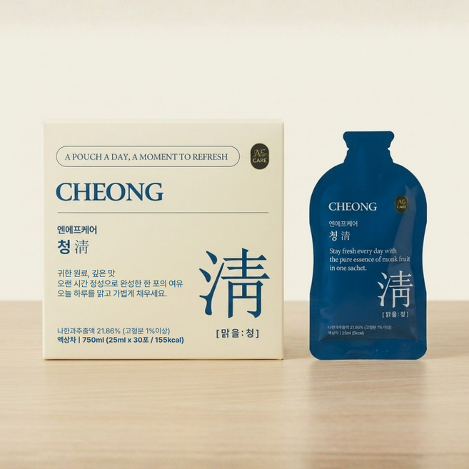 엔에프케어 NEW 청 나한과 도라지 데일리 액상차 25ml 용량 UP 하루 한포 편안함, 1박스, 750ml