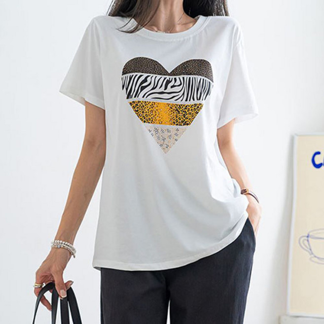 [나크21] 심플 데일리 블링 반팔 티셔츠 NK52-TE-45