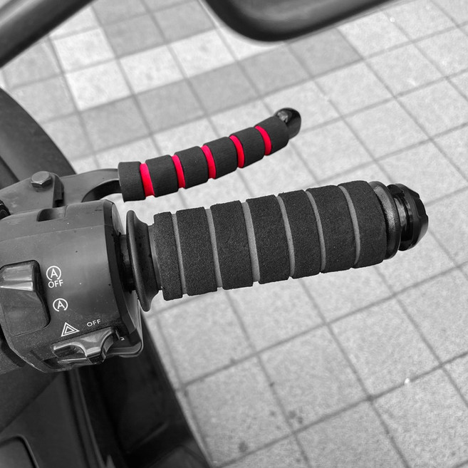 오토티엔 스펀지 핸들그립 브레이크 2개 1세트 오토바이 자전거 킥보드 헬스기구, Break Red(브레이크 빨강)