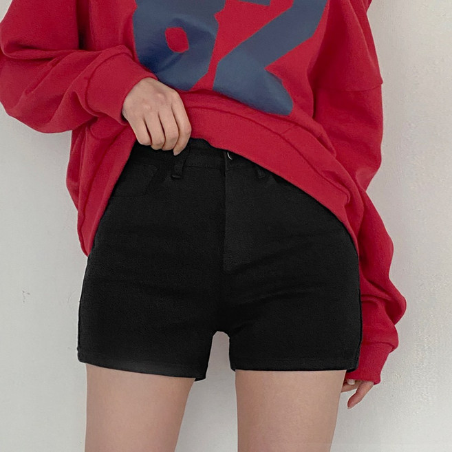 잇진 여성 하이웨스트 데일리 쫀쫀 스판 3부 숏팬츠 반바지