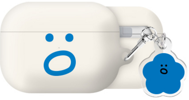 빅 와글와글 에어팟 프로 시리즈 하드 케이스+아크릴 키링 세트, 빅와글와글-블루, AirPods(4세대)