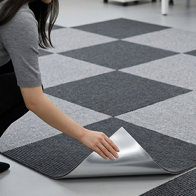 서플라이랩 다용도 접착식 타일 카페트 60cm 미끄럼방지 단열효과 고양이 스크레쳐 6p, 6그레이