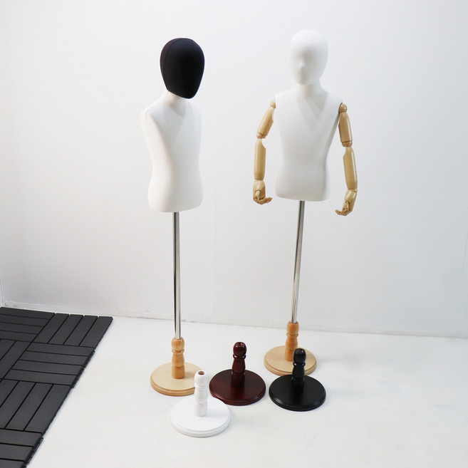 지엔디스플레이 3살~10살 고급 아동복 옷가게 매장 피노키오 관절 아기 유아 어린이 상반신 아동마네킹, 5~6살 흰색+플라스틱팔 추가, 1개