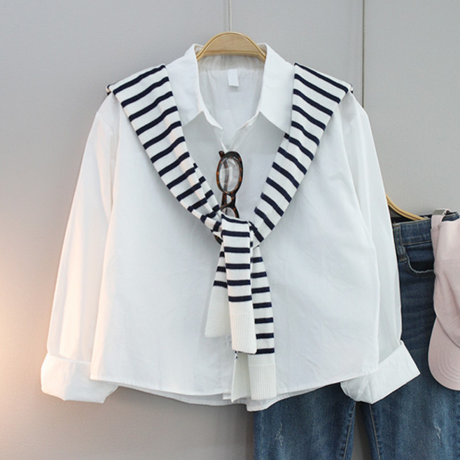 달콩 여성 프레첼크롭카라셔츠 봄신상