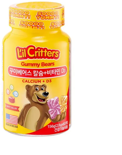 릴크리터스 꾸미베어스 어린이 칼슘비타민D 60구미 1병 월분, 1개