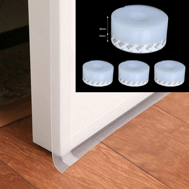 창틈 실리콘 스트립 외풍 차단 반투명 밀폐 테이프 2M, 1개