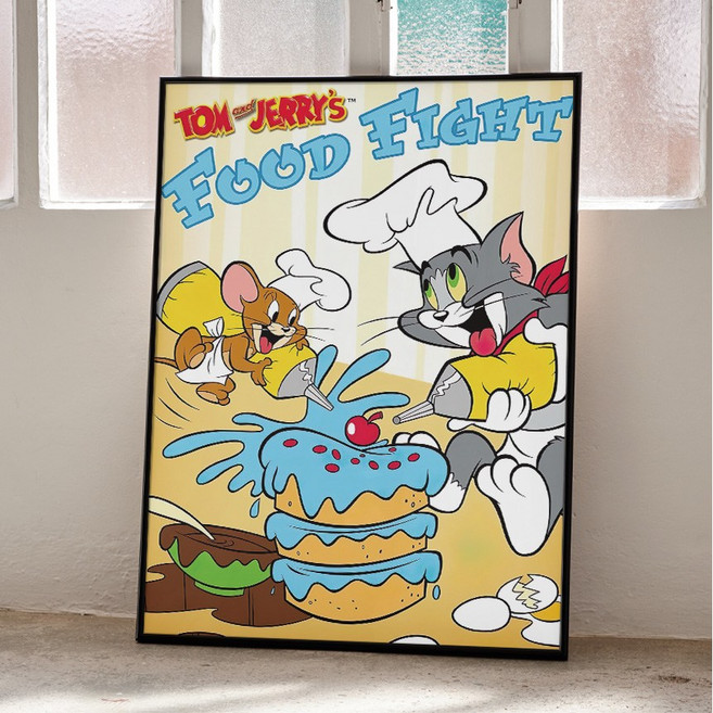 톰과제리 빈티지 포스터 아이방 꾸미기 홈카페 카페 원룸 소품 집들이 선물 인테리어 03, A3 사이즈(297_420mm), A3 포스터 + 화이트 액자 결합