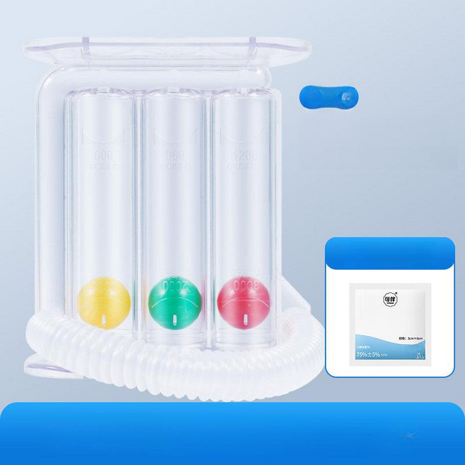 인스피로미터 강화폐활량계 폐운동기구 인스피로메타, 3구역방향흡입및호흡 1세트, 1개, 기본 색상