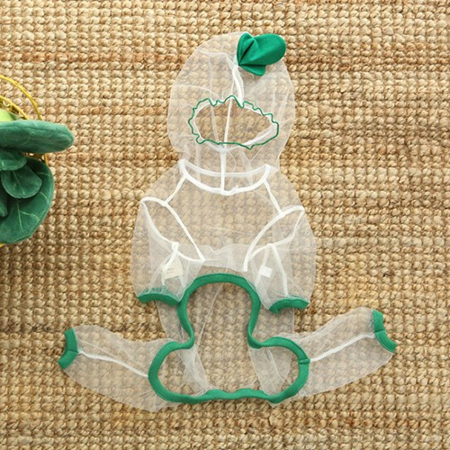 강아지 해충방지옷 후르츠 메쉬 올인원 진드기 버그가드, 1개, 화이트