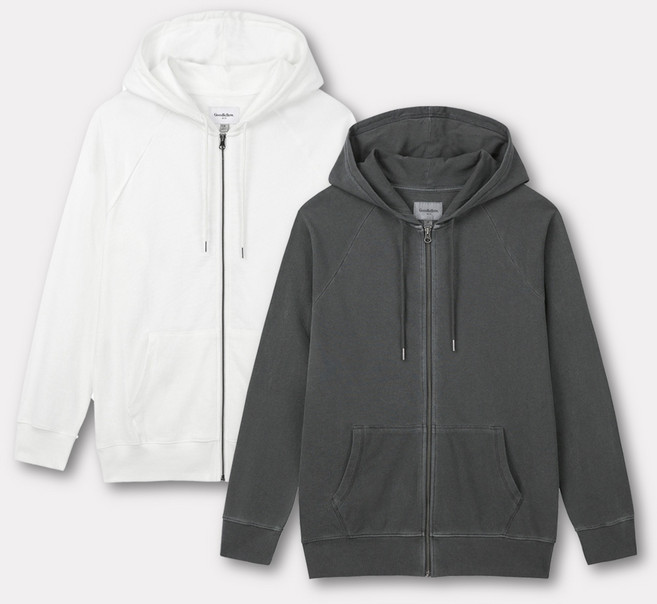 피그먼트 오버핏 프리미엄 워싱 후드 집업