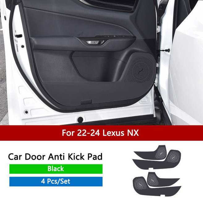 카시트매트 가죽 패드 문짝 방지 렉서스 킥 QHCP 개조 에 자동차 RX350h 내부 보호 내마모성 ES200 NX260, 22-24NX black, 1개