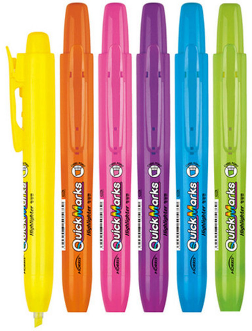 모리스 노크식 형광펜 노랑, 3개