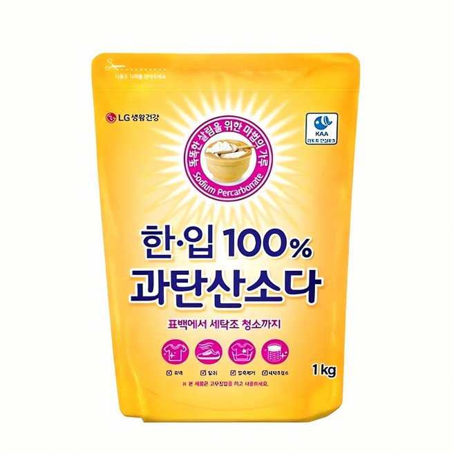 과탄산소다 1kg 세정제 탈취 제 주방 세제 세탁물 청소 실내 용품 환기 정액 얼룩 제거, 1