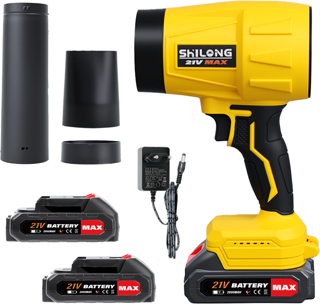 SHILONG 초강력 휴대용 무선 에어건 송풍기 에어블로어 가정용 2개 2000mah 리튬배터리, 1세트