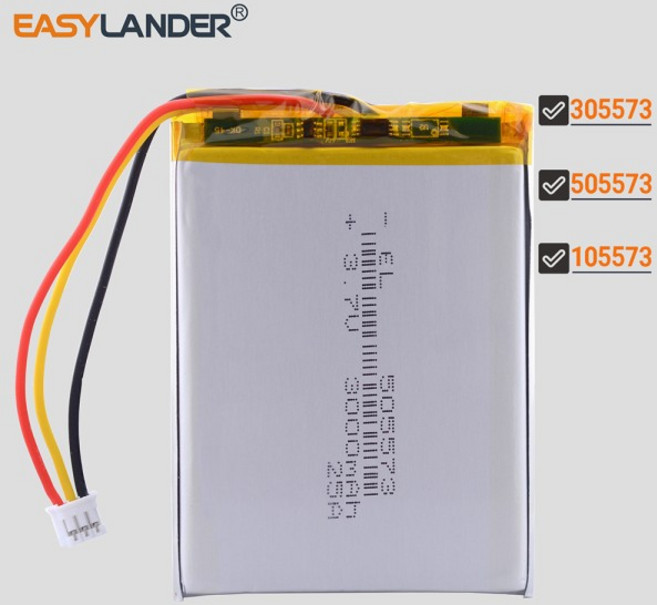 3.7V 3000mAh JST3Pin 2.0mm 505573 리튬 이온 폴리머 배터리 리포, 02 305573 1800mAh