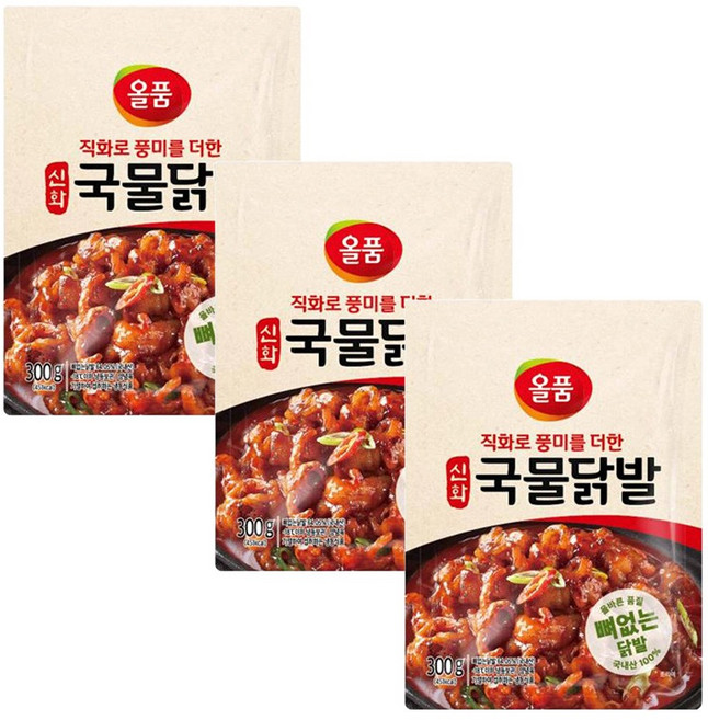 올품 신화 뼈없는 국물닭발 300g, 3개