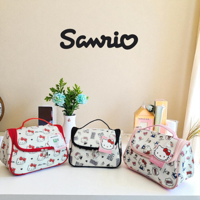 산리오 헬로키티 키티 화장품 파우치 여행용 메이크업 대용량 수납 가방 (처리네)