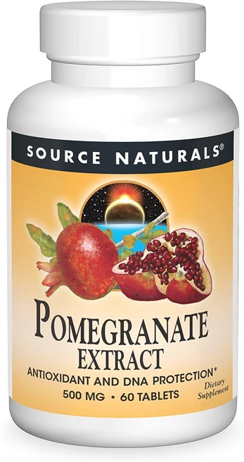 소스내츄럴스 석류 추출물 500mg 타블렛 글루텐 프리 무설탕, 60정, 2개 - 쿠팡