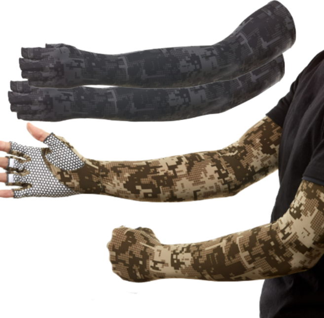 위키란쥬 밀리터리 반장갑 팔토시 자외선차단 냉감 여름 골프 등산 손가락 쿨토시, 블랙 양손, 1개