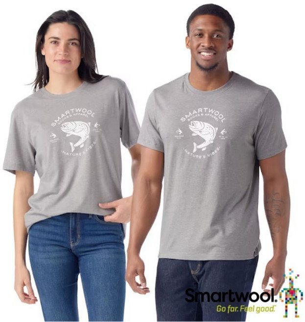 【美國 SmartWool】鱒魚 送》男女 塗鴉Tee 美麗諾羊毛圓領短袖T恤 運動上衣 SW002596