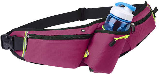하루연구소 등산 허리 물병 가방 방수 힙색 슬링백 3포켓 스포츠 운동 산책, 퍼플