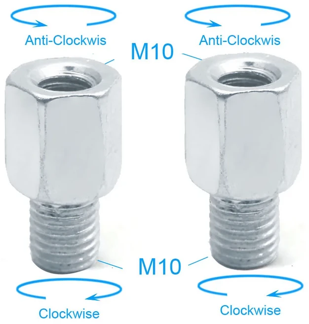 M10 방향 스레드 10MM 반시계 8MM 6MM 미러 변경 페어 M8 후면 왼손 시계 어댑터 오른쪽 오토바이 나사 스쿠터, 2x M8 M8 R R