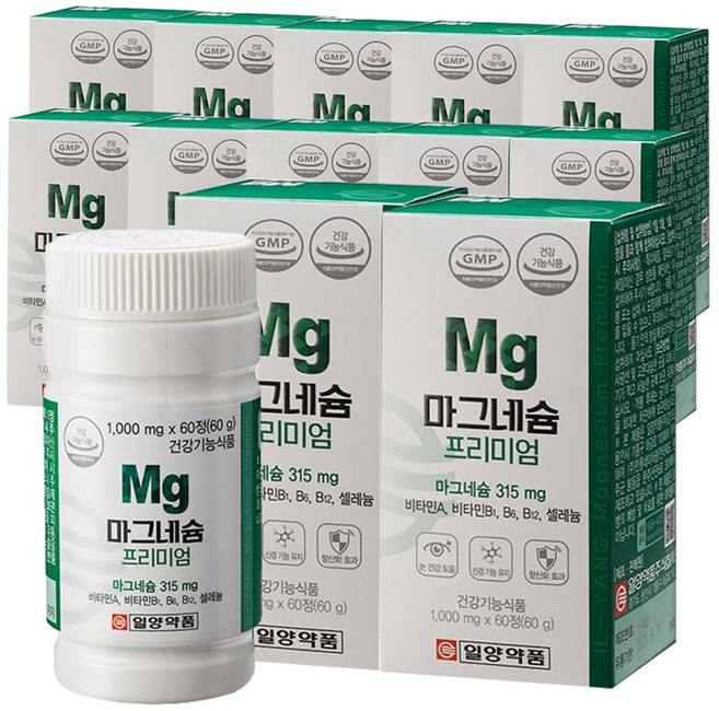 일양약품 마그네슘 프리미엄 1000mg x 60정, 60회분, 12박스