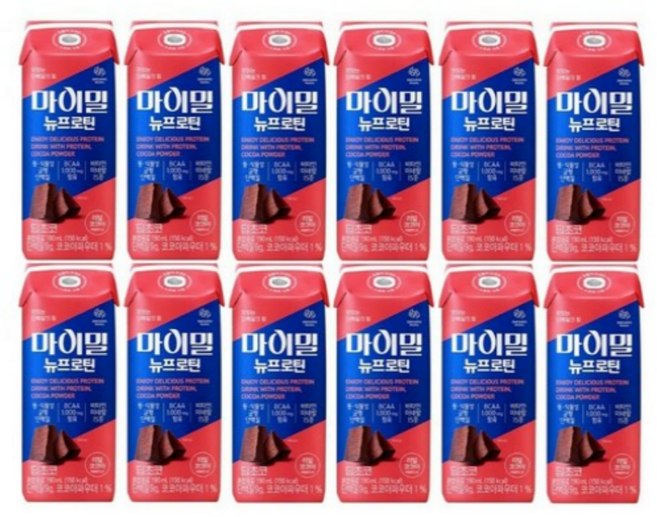 대상웰라이프 마이밀 마시는 뉴프로틴 딥초코 16팩, 190ml, 12개