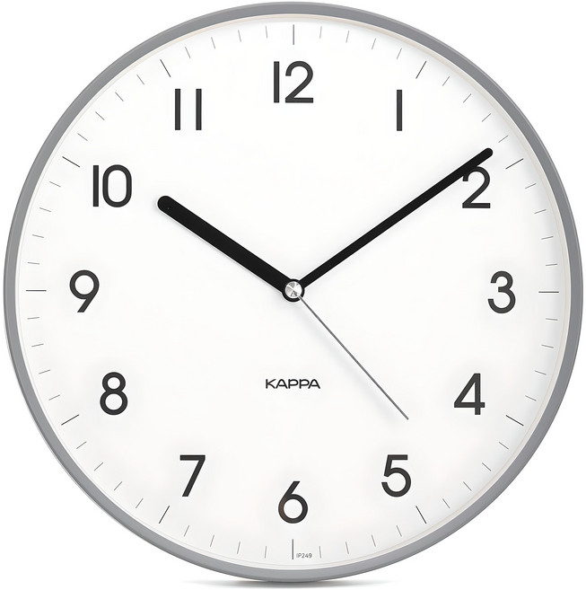 KAPPA 슬림 무소음 벽시계 IP249, 그레이