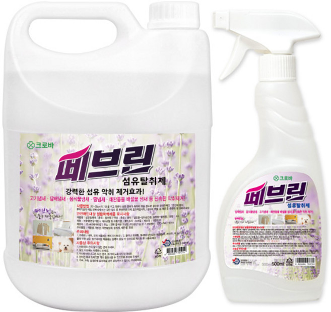 크로바 페브린 섬유탈취제 냄새제거 탈취제 500ml + 4L, 1세트