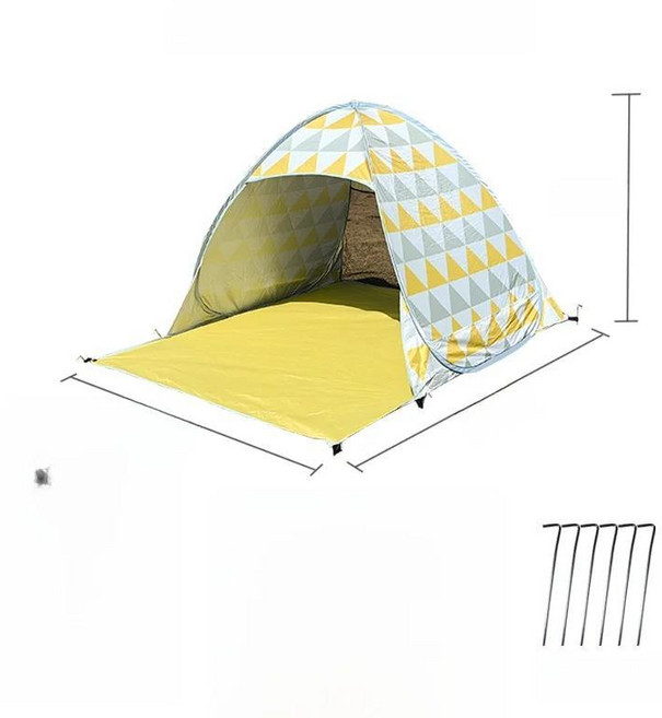 대형 캠핑 텐트 210D 방수 자외선 차단 야외 해변 공원을 위한 휴대용 접이식 모기 가족, 02 Black 1, 기본