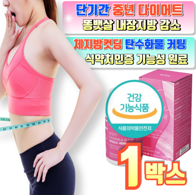 BNR17 비에날씬 유산균 다이어트 식약처인증 장건강 체지방감소 슬림다이어트엔 유산균, 1박스, 120정